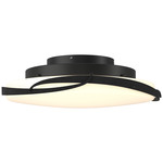 Flora LED Ceiling Light Fixture - Black / Opal