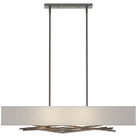 Brindille Rectangle Pendant - Dark Smoke / Natural Anna