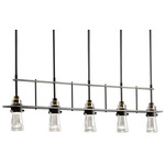 Erlenmeyer Linear Pendant - Dark Smoke / Clear