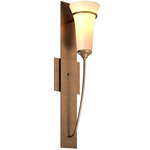 Banded Torch Wall Sconce - Bronze / Opal