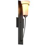 Banded Torch Wall Sconce - Black / Opal
