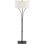 Contemporary Formae Floor Lamp - Black / Natural Anna