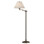 Simple Lines Swing Arm Floor Lamp - Bronze / Natural Anna