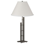 Metra Double Table Lamp - Dark Smoke / Natural Anna