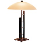 Metra Glass Shade Double Table Lamp - Bronze / Opal