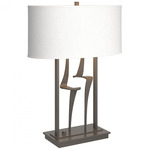 Antasia Oval Table Lamp - Dark Smoke / Natural Anna