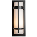 Banded Outdoor Wall Sconce - Coastal Black / Opal