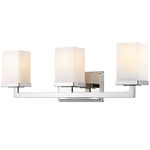 Tidal Bathroom Vanity Light - Chrome / Matte Opal