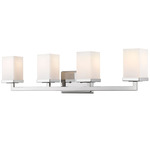Tidal Bathroom Vanity Light - Chrome / Matte Opal