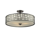 Elea Ceiling Semi Flush Light - Bronze / Matte Opal