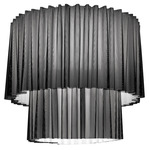 Skirt Two Tier Acoustic Ceiling Light - White / Light Grey / Black Mesh