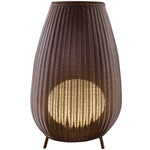 Amphora Outdoor Plug-in Floor Lamp - Brown / Rattan Brown