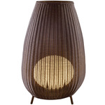 Amphora Outdoor Plug-in Floor Lamp - Brown / Rattan Brown