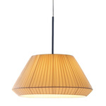 Mei Small Pendant - Satin Nickel / Cream Translucent Ribbon