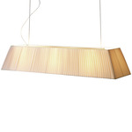 Mei Linear Pendant - Satin Nickel / Cream Translucent Ribbon