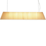 Mei Linear Pendant - Satin Nickel / Cream Translucent Ribbon