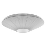 Siam 80 Semi-Flush Ceiling Lamp - Satin Nickel / White Translucent Ribbon