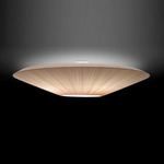 Siam 03 Semi-Flush Ceiling Lamp - Satin Nickel / Cream Translucent Ribbon