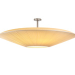 Siam 03 Semi-Flush Ceiling Lamp - Satin Nickel / Cream Translucent Ribbon
