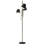 Cole Floor Lamp - Nickel Plated / Glossy Black