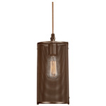 Uptown Mesh Rod Pendant - Flat Bronze / No Glass