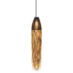 Biba Pendant - Black / Orange Rattan Vines