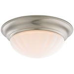 Tradizionale Ceiling Flush Mount Trim Cover - Satin Nickel / Frosted Melon