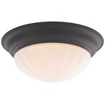 Tradizionale Ceiling Flush Mount Trim Cover - Bronze / Frosted Melon