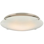 Tazza Ceiling Flush Mount Trim Cover - Opal Etched White/ Polished Nickel