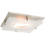 Plaza Ceiling Flush Mount Trim Cover w/Downlight Opening - Polished Nickel / Etched 