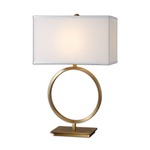Dura Table Lamp - Brushed Brass / White Linen