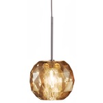 Gemma Mini Pendant - Chrome / Amber