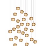 Gemma Multi Light Pendant - Chrome / Amber