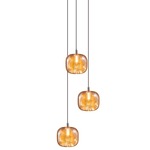 Cubie Multi Light Pendant - Chrome / Amber