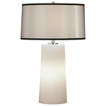 Olinda Table Lamp w/Nightlight - White / Black Organza