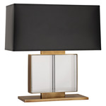 Sloan Wide Table Lamp - Aged Brass / Black Parchment
