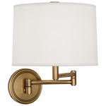 Sofia Swing Arm Wall Light - Antique Brass / White Linen