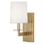 Alice Wall Sconce - Antique Brass / Pearl Dupioni