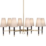 Ventana Oval Chandelier - Natural / Ebony + Antique Brass / Natural