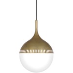 Rio Pendant - Antique Brass / White