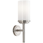 Halo Wall Sconce - Brushed Nickel / Polished Nickel / White Glass