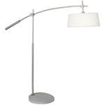 Miles Floor Lamp - White Linen/ Brushed Nickel