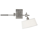 Miles Swing Arm Wall Sconce - White Linen/ Brushed Nickel