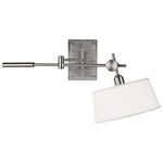 Miles Swing Arm Wall Sconce - White Linen / Brushed Nickel
