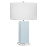 Harvey Table Lamp - Baby Blue / Oyster Linen