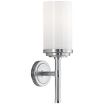 Halo Wall Sconce - Brushed Chrome / Polished Chrome / White Glass