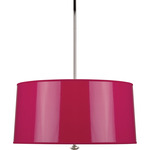 Penelope Pendant - Polished Nickel / Fuchsia Ceramik Parchment