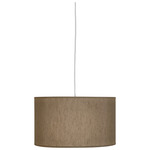 Elena Pendant - White / Mushroom Brown Linen