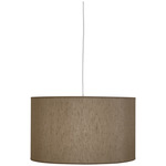 Elena Pendant - White / Mushroom Brown Linen