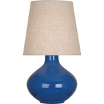 June Table Lamp - Marine Blue / Buff Linen